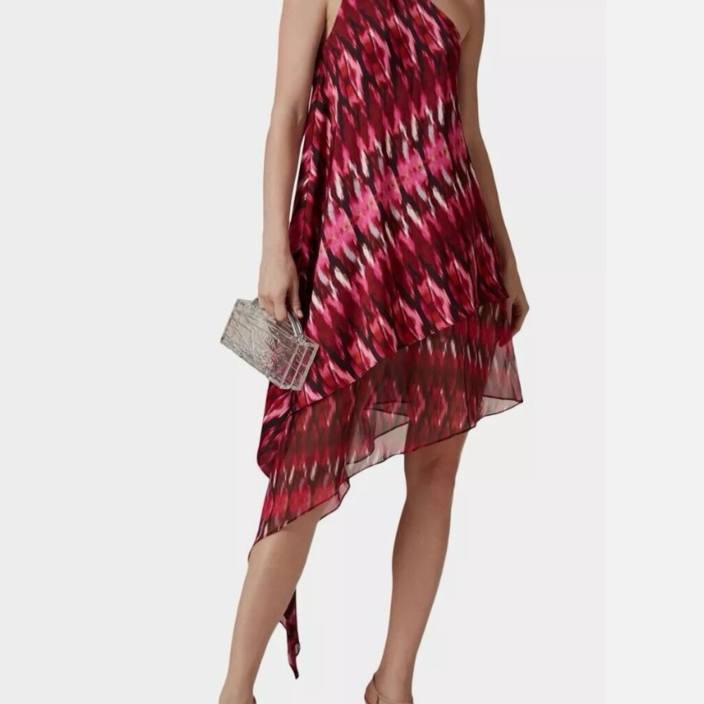 Misa Los Angeles One Shoulder Dress in Red and Pink